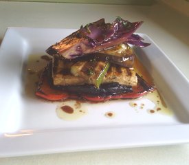 Vegan Grilled Veggie And Tofu Stack With Balsamic And Mint