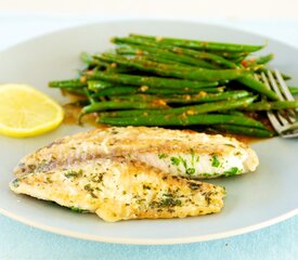 Pan Seared Tilapia with Lemony Green Beans