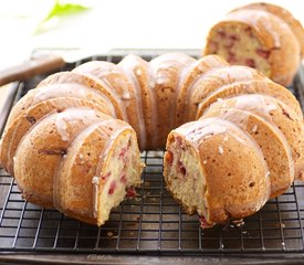 Lemony Strawberry Yogurt Cake with Lemon Glaze