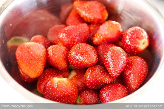 Prepare the strawberries.