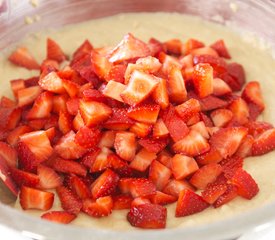 Lemony Strawberry Yogurt Cake with Lemon Glaze