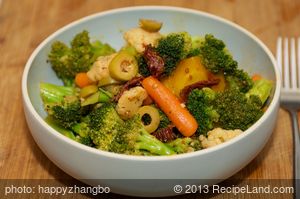 Mediterranean Broccoli and Cauliflower Salad recipe