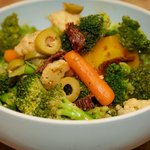 Mediterranean Broccoli and Cauliflower Salad