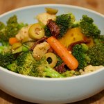 Mediterranean Broccoli and Cauliflower Salad