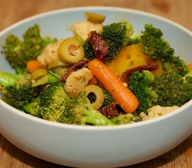 Mediterranean Broccoli and Cauliflower Salad