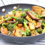 Sichuan Broccoli, Tofu, and Carrot Stir-Fry