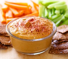 Edamame and Roasted Bell Pepper Hummus 