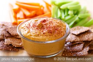 Edamame and Roasted Bell Pepper Hummus 