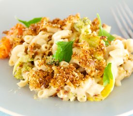 Baked Macaroni and Cheese with Broccoli and Cauliflower