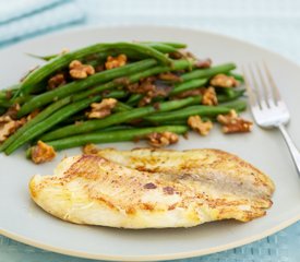 Simply Seared Tilapia with Green Beans and Toasted Walnuts