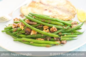 Simply Seared Tilapia with Green Beans and Toasted Walnuts