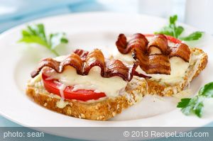 Bacon, Cheese, and Tomato Sandwiches recipe