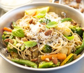 Spaghetti with Vegetables and Toasted Almonds