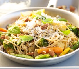 Spaghetti with Vegetables and Toasted Almonds