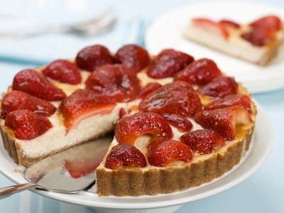 Low Fat Strawberry Cheesecake