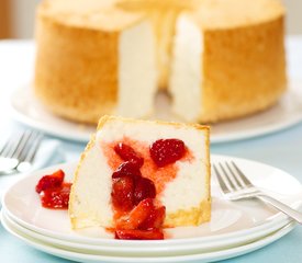 Angel Food Cake with Whipped Cream and Fresh Berries