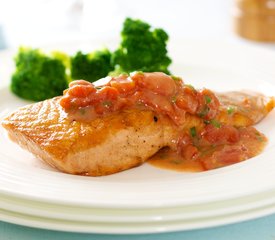 Fillet of Salmon with Anchovies and Tomatoes