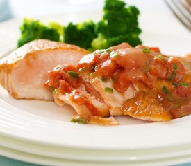 Fillet of Salmon with Anchovies and Tomatoes