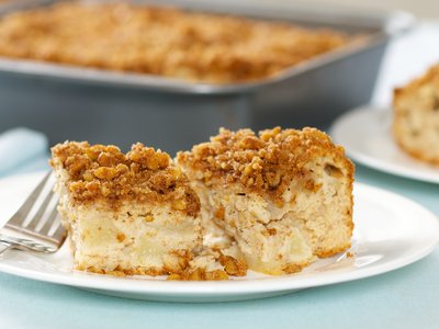 Low Fat Pear Walnut Coffee Cake