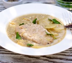 Slow Cooker Pork Chop And Potatoes in Mustard Sauce