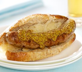 BBQ Sausage with Mustard and Sauerkraut