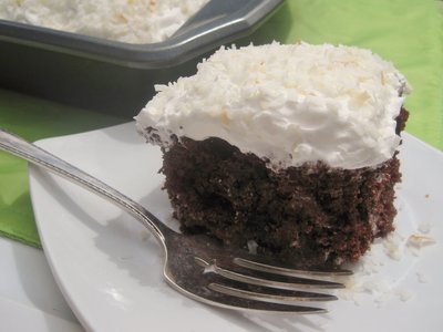 Coconut-Chocolate Poke Cake