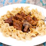 Beef Tips in Red Wine Sauce