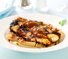 Blackened Chicken Strips on Pasta with Cajun Sauce