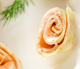 Smoked Salmon Crepe Spirals