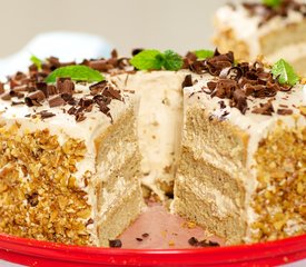 Coffee Cream Cake with Coffee Meringue Filling