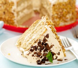 Coffee Cream Cake with Coffee Meringue Filling