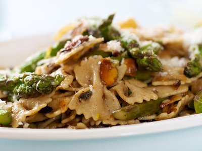 Bow-Tie Pasta, Asparagus, Toasted Almonds and Browned Butter