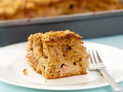 Best Rhubarb Cake (Healthier Version)
