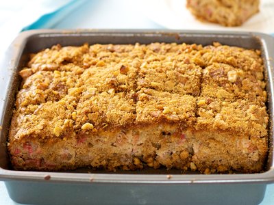 Best Rhubarb Cake (Healthier Version)