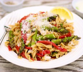 Roasted Asparagus and Red Bell Pepper Pasta Salad