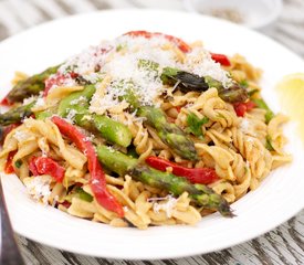 Roasted Asparagus and Red Bell Pepper Pasta Salad