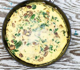 Low-fat Crustless Spinach Mushroom Quiche