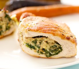 Spinach, Mozzarella and Pine Nuts Stuffed Pork Chops