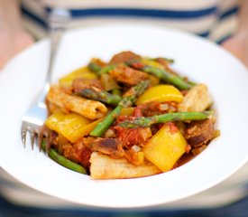 Asparagus, Sausage and Pepper Pasta