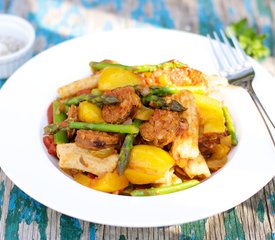 Asparagus, Sausage and Pepper Pasta