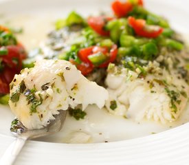 White Wine and Cilantro Braised Fish