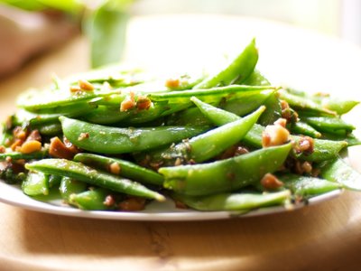 Sugar Snap Peas with Browned Butter, Hazelnuts and Sage