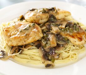 Chicken Piccata with Pasta and Mushrooms