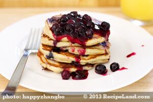 Blueberry Sour Cream Pancakes recipe