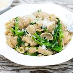 Broccoli Rabe (Rapini) and Pasta with White Bean and Anchovy Sauce