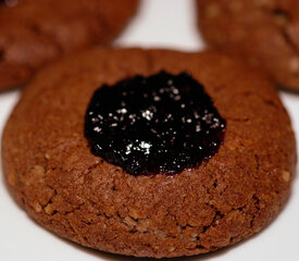 Chocolate Thumbprint Jam Cookies