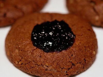 Chocolate Thumbprint Jam Cookies