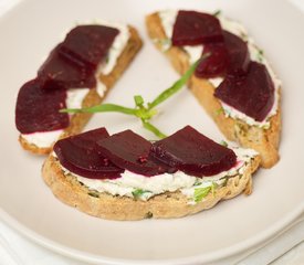 Beet and Goat Cheese Crostini