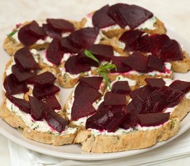 Beet and Goat Cheese Crostini