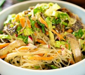 Asian Noodle, Cucumber and Lettuce with Peanut Sauce